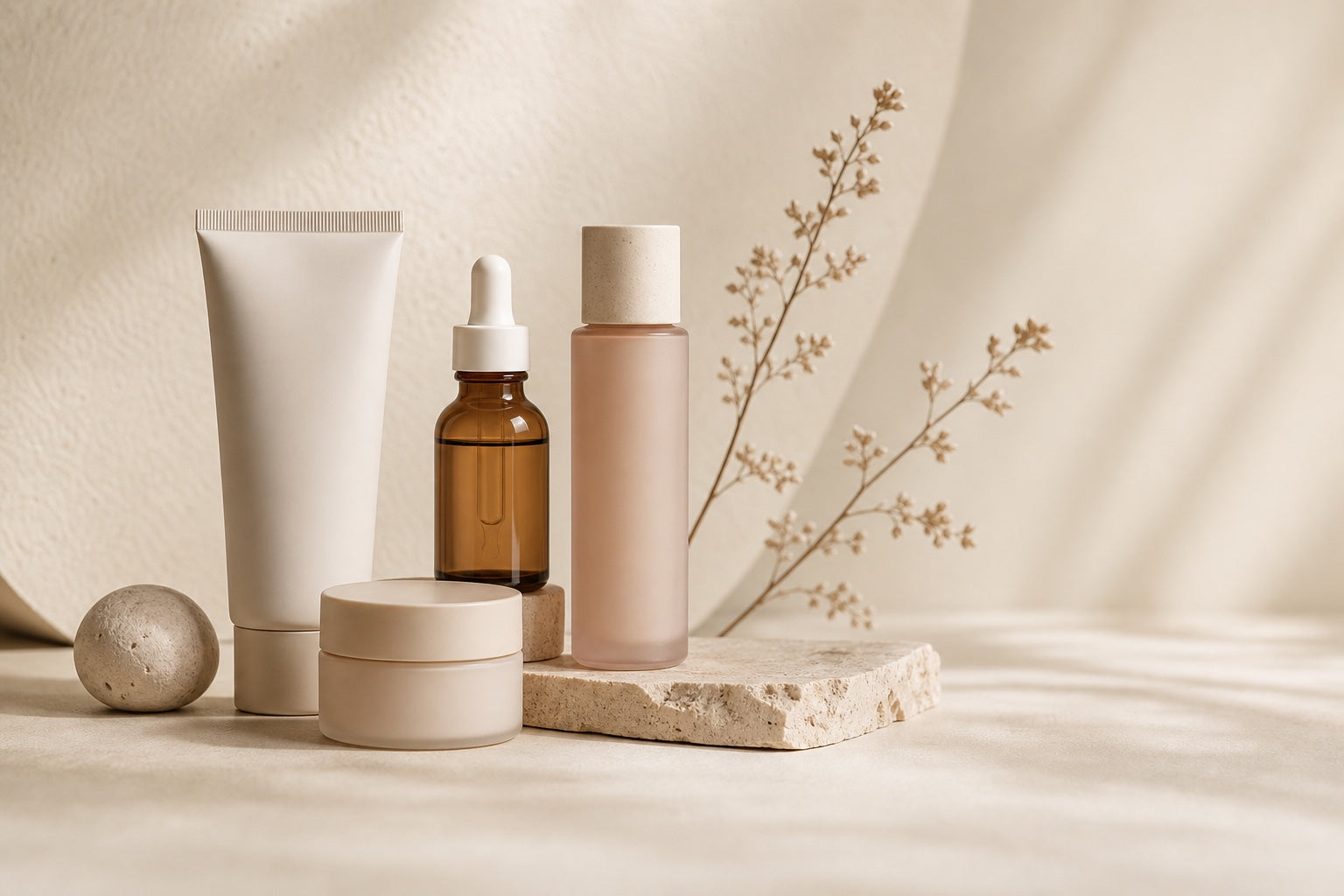Ivory skincare still life